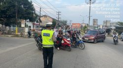 Sat Lantas Polres Tanjungbalai Turun ke Jalan, Amankan Arus Lalu Lintas Pagi dan Imbau Pengendara Tertib