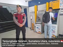 Personel Polres Tanjungbalai Lakukan Pengamanan di Sejumlah Bank, Pastikan Aktivitas Warga Aman