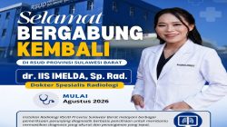 Perkuat Layanan Radiologi, RSUD Sulbar Sambut Kembali dr. Iis Imelda, Sp.Rad.