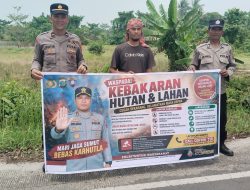 Himbau Warga Tak Bakar Lahan, Sat Binmas Polres Tanjungbalai Gencarkan Sosialisasi Karhutla