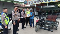 Sambut Hari Lantas ke-71, Satlantas Polres Tanjungbalai Bagikan Sembako ke Tukang Ojek dan Penggali Kubur