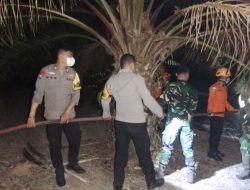 Satgas Karhutla Polman dan Polsubsektor Luyo Berjibaku Padamkan Kebakaran 5 Hektare Lahan Sawit