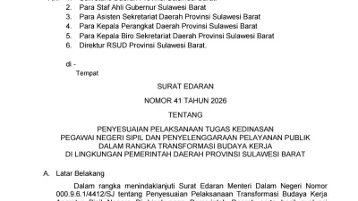 Kebijakan WFH Setiap Jumat Bagi ASN Sulbar, Berikut Daftar yang Tetap Wajib WFO