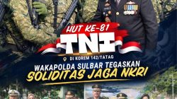 HUT ke-81 TNI di Korem 142/Tatag, Wakapolda Sulbar Tegaskan Soliditas Jaga NKRI